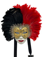 Load image into Gallery viewer, Venetian Feathered Mask