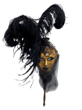Load image into Gallery viewer, Fancy Stick Mask with Ostrich Feathers