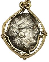 Load image into Gallery viewer, Ancient Athena and Owl Coin Pendant