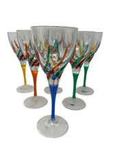 Load image into Gallery viewer, Venetian Hand Painted Wine Glasses