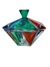 Load image into Gallery viewer, Venetian Glass Compote Box with Lid Hand Painted