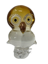 Load image into Gallery viewer, Amber Murano Glass Owl by Zanetti