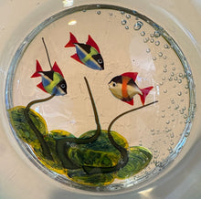 Load image into Gallery viewer, Vintage Murano Glass Disc Aquarium on Stand