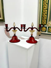 Load image into Gallery viewer, Vintage Murano Glass Candelabras