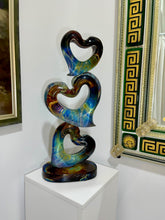 Load image into Gallery viewer, Three Hearts Sculpture from Murano, Italy