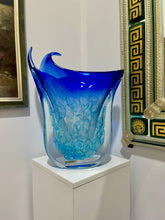 Load image into Gallery viewer, Blue "1 of 1" Murano Glass Vase by Schiavon