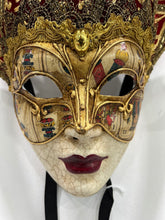 Load image into Gallery viewer, Red Brocade Tarot Mask