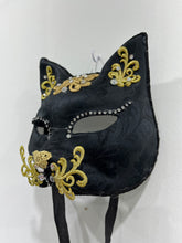 Load image into Gallery viewer, Black Velour Cat Mask
