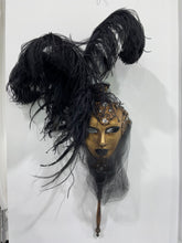 Load image into Gallery viewer, Fancy Stick Mask with Ostrich Feathers
