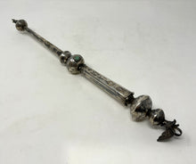Load image into Gallery viewer, Extremely Rare Antique Silver Torah Pointer Dated 1844 with Gemstones