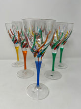 Load image into Gallery viewer, Venetian Hand Painted Wine Glasses