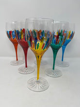 Load image into Gallery viewer, Venetian Hand Painted Wine Glasses