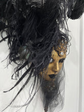 Load image into Gallery viewer, Fancy Stick Mask with Ostrich Feathers