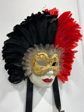 Load image into Gallery viewer, Venetian Feathered Mask