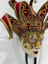 Load image into Gallery viewer, Red Brocade Tarot Mask