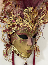 Load image into Gallery viewer, Elaborate Venetian Mask with Ostrich Feathers