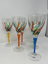 Load image into Gallery viewer, Venetian Hand Painted Wine Glasses