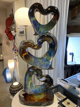 Load image into Gallery viewer, Three Hearts Sculpture from Murano, Italy
