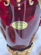 Load image into Gallery viewer, Beautiful Set of Enameled Stemware from Murano Including 6 Wineglasses and Decanter