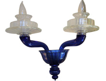 Load image into Gallery viewer, "Blue Porpora" Blue Venini Wall Sconce