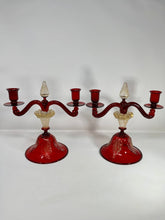 Load image into Gallery viewer, Vintage Murano Glass Candelabras