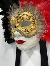 Load image into Gallery viewer, Venetian Feathered Mask