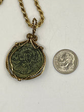 Load image into Gallery viewer, Jesus and Cross Coin Pendant