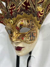 Load image into Gallery viewer, Red Brocade Tarot Mask