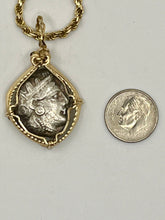 Load image into Gallery viewer, Ancient Athena and Owl Coin Pendant