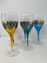 Load image into Gallery viewer, Venetian Hand Painted Wine Glasses