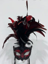 Load image into Gallery viewer, Burgundy Feather Mask