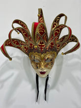 Load image into Gallery viewer, Red Brocade Tarot Mask