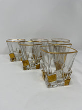 Load image into Gallery viewer, Gold Trimmed Venetian Whiskey Glasses