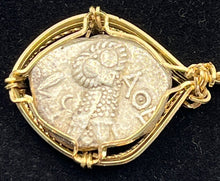 Load image into Gallery viewer, Ancient Athena and Owl Coin Pendant