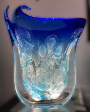 Load image into Gallery viewer, Blue "1 of 1" Murano Glass Vase by Schiavon