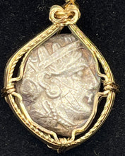 Load image into Gallery viewer, Ancient Athena and Owl Coin Pendant