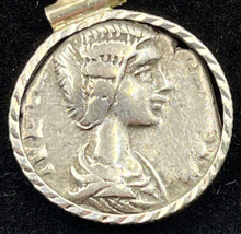 Load image into Gallery viewer, Empress Julia Domna & Diana, Goddess of the Hunt Coin Pendant