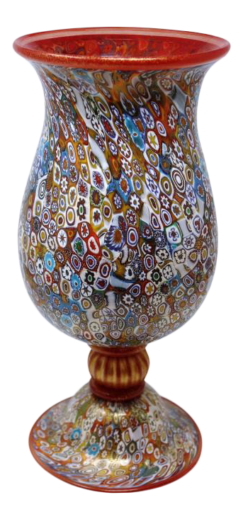 Authentic Murrine Millefiore Murano Glass Vase by Gambaro and