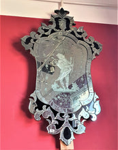 Load image into Gallery viewer, Hand Etched Venetian Mirror by Fratelli Tosi of Murano
