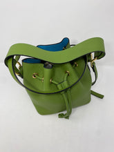 Load image into Gallery viewer, Bucket Green &amp; Blue Handbag by Laetitia
