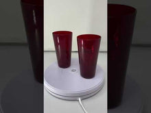 Load and play video in Gallery viewer, &quot;Bicchieri Carnevale&quot; Red Water Glasses by Venini - Set of 5
