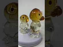 Load and play video in Gallery viewer, Amber Murano Glass Owl by Zanetti
