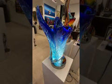 Load and play video in Gallery viewer, Blue "1 of 1" Murano Glass Vase by Schiavon