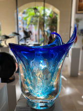Load image into Gallery viewer, Blue "1 of 1" Murano Glass Vase by Schiavon