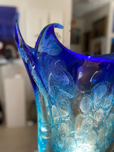 Load image into Gallery viewer, Blue "1 of 1" Murano Glass Vase by Schiavon