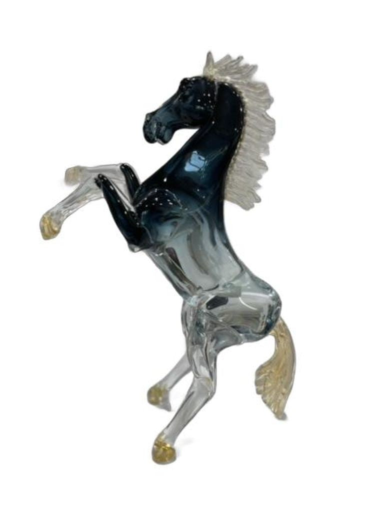 Rearing Horse Made by the Glass Master of Murano, Oscar Zanetti