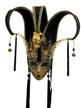 Load image into Gallery viewer, Deluxe Black Venetian Mask
