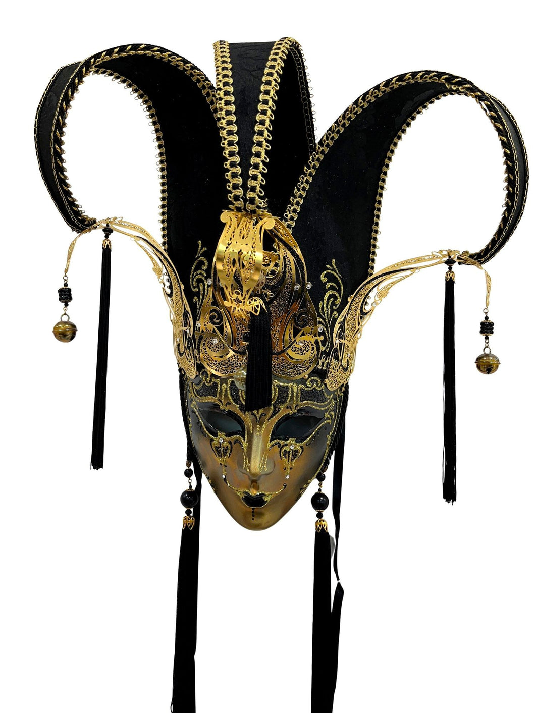 Deluxe Black Venetian Mask