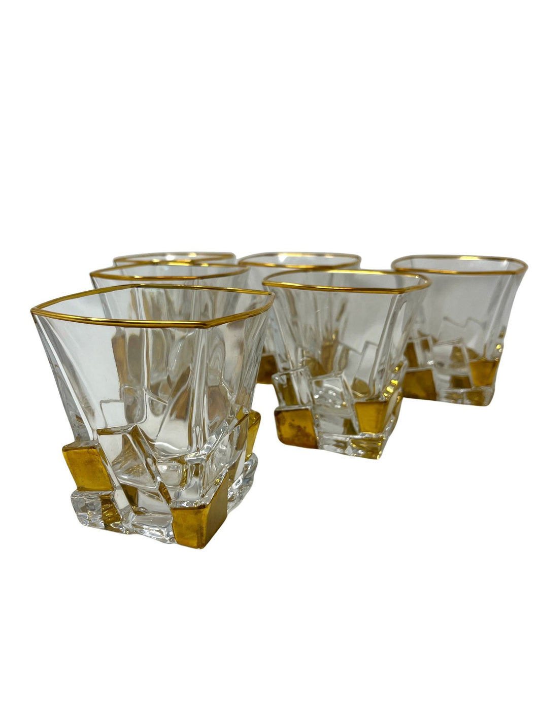 Gold Trimmed Venetian Whiskey Glasses