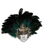 Load image into Gallery viewer, Teal Feather Wall Mask from Venice
